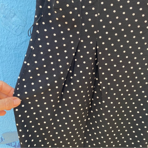 Vintage 80’s black and white polka dot midi dress, size medium, gold buttons - Picture 11 of 12
